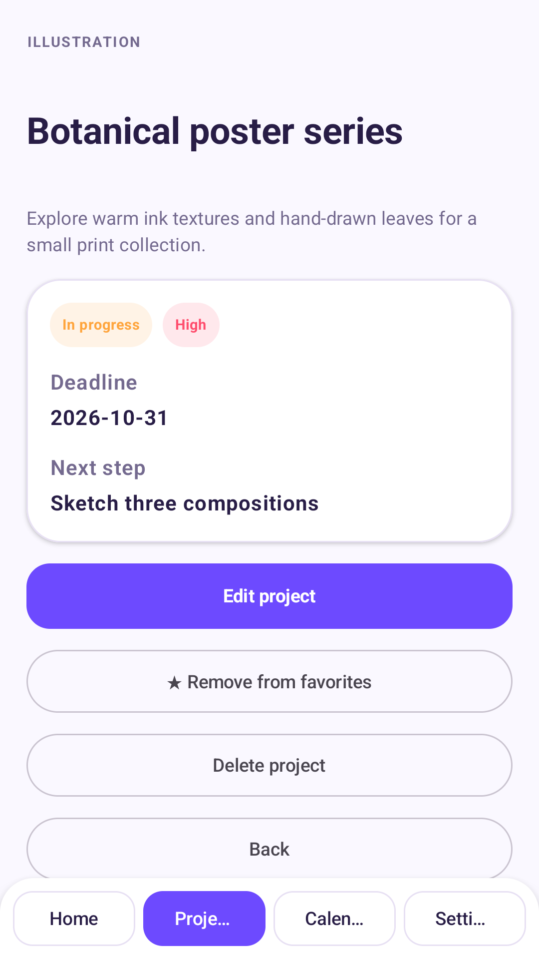 Privacy screen inside the app